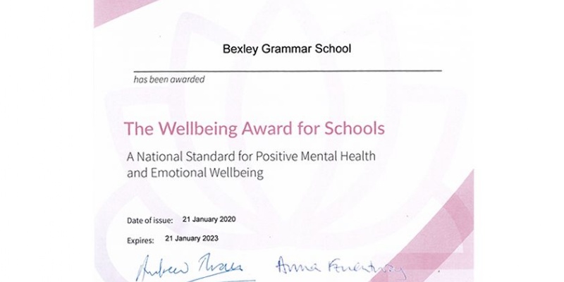 Wellbeing Award for Schools 2020-2023