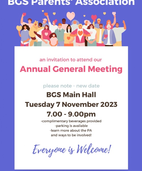 BGS PA Annual General Meeting Tuesday 7th November 2023