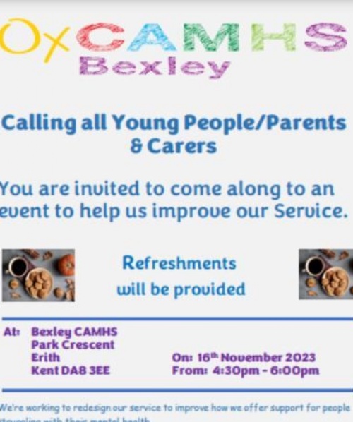 OxCAMHS Bexley ~ Calling all young people/parents & carers